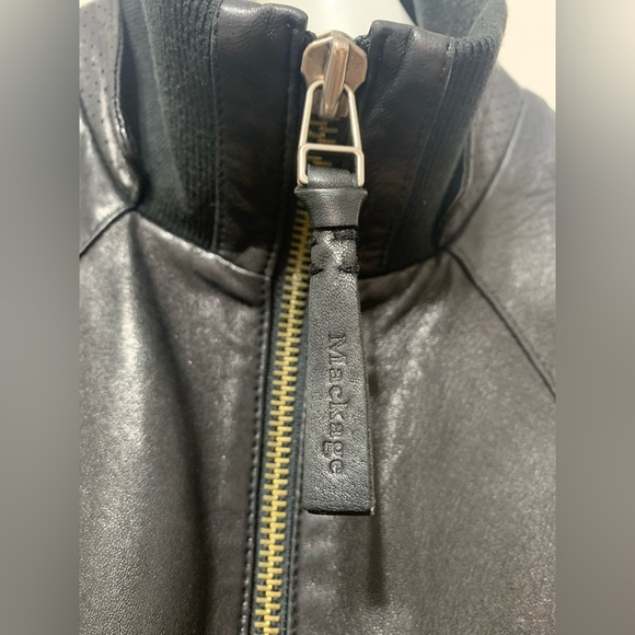Mackage x Aritzia leather bomber jacket. Black, small. - Picture 4 of 6